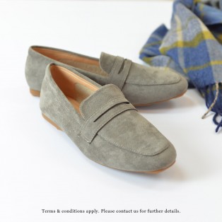 Nubuck Loafers |  Elegant Classic | Easy to Wear | Handmade Shoes | Grey | RS7350B