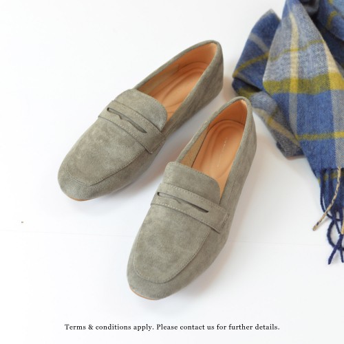 Nubuck Loafers |  Elegant Classic | Easy to Wear | Handmade Shoes | Grey | RS7350B