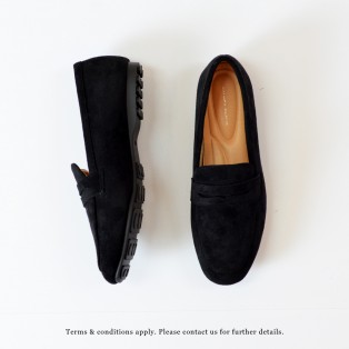 Nubuck Loafers |  Elegant Classic | Easy to Wear | Handmade Shoes | Black | RS7350C