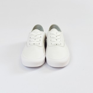 Lace-up Casual Sneaker | Breatheable | leather Cushion Insole | White | RS7530A