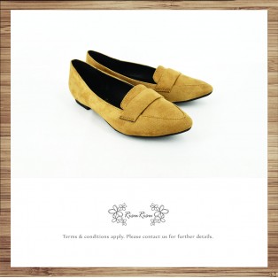 Light Mousse Feet! Velvet Trimming Loafer / Women's shoes / Beige / RS7588B