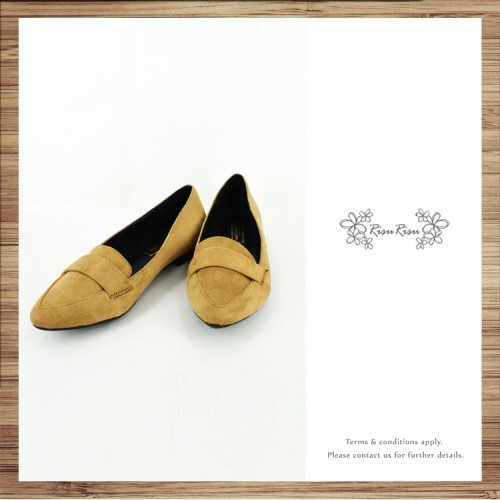 Light Mousse Feet! Velvet Trimming Loafer / Women's shoes / Beige / RS7588B