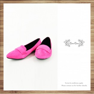 Light Mousse Feet! Velvet Trimming Loafer / Women's shoes / Fuchsia / RS7588A