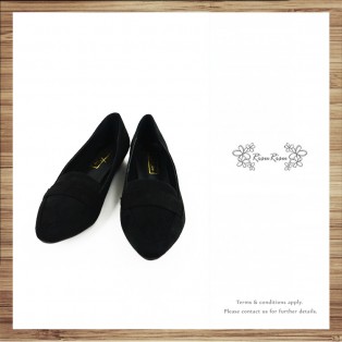 Light Mousse Feet! Velvet Trimming Loafer / Women's shoes / Black / RS7588C