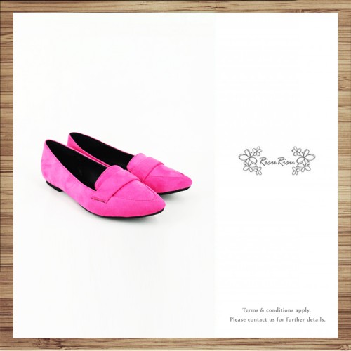 Light Mousse Feet! Velvet Trimming Loafer / Women's shoes / Fuchsia / RS7588A