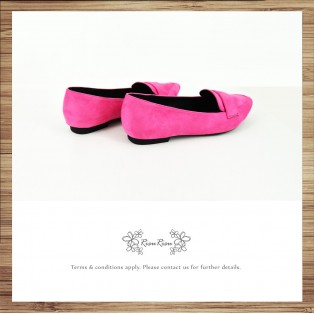 Light Mousse Feet! Velvet Trimming Loafer / Women's shoes / Fuchsia / RS7588A