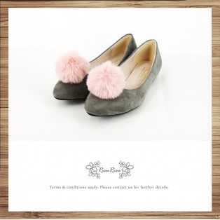 Two way Fur small ball shape flats shoe / RS7753B