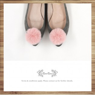 Two way Fur small ball shape flats shoe / RS7753B