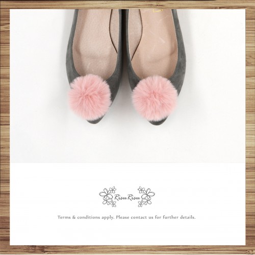 Two way Fur small ball shape flats shoe / RS7753B