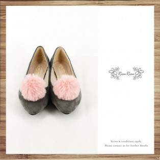 Two way Fur small ball shape flats shoe / RS7753B