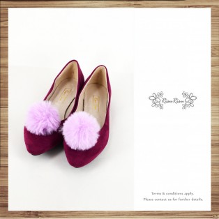 Two way Fur small ball shape flats shoe / RS7753C