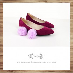 Two way Fur small ball shape flats shoe / RS7753C