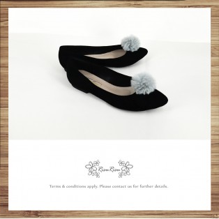 Two way Fur small ball shape flats shoe / RS7753A