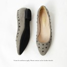 Studs Flat Pumps | Streamline pointed design | Grey | RS8823C